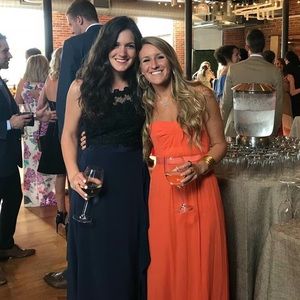 BCBGMAXAZRIA Orange Amber Strapless Dress